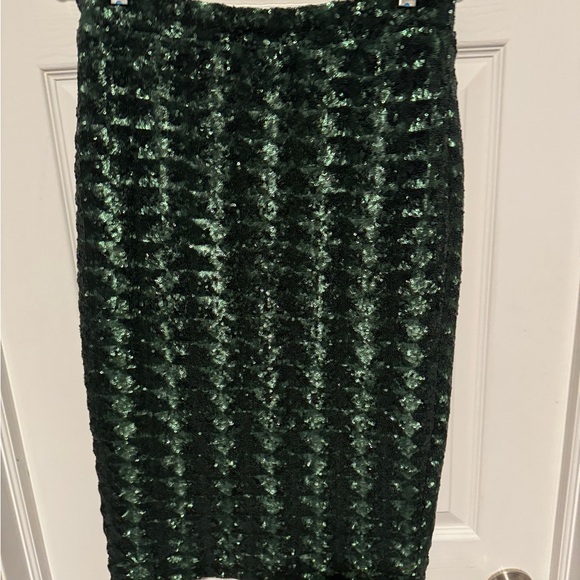 Essentiel Antwerp Dresses & Skirts - Essential Antwerp Green Sequin Midi Pencil Skirt